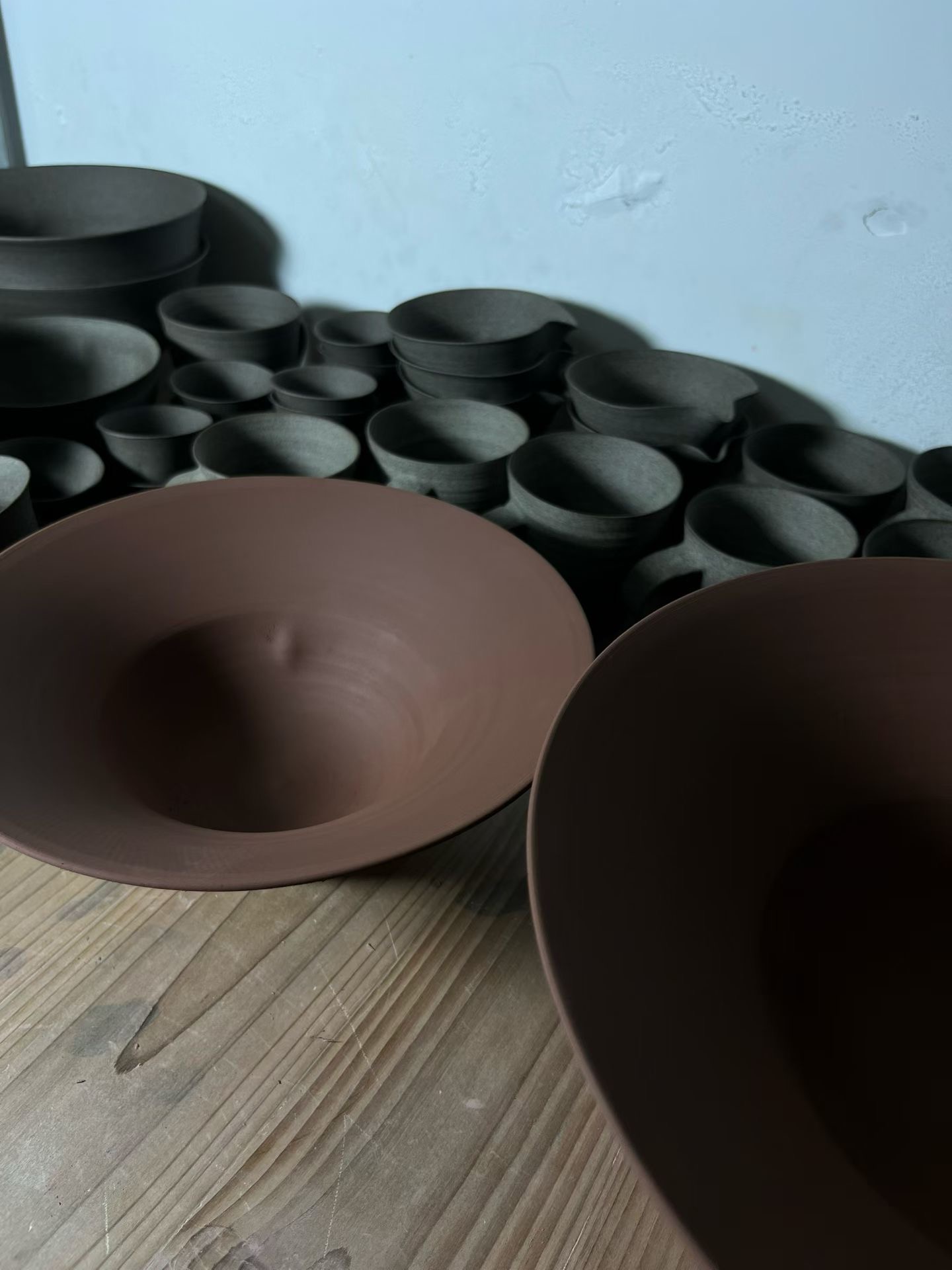 Handmade ceramic vessels selected for the table